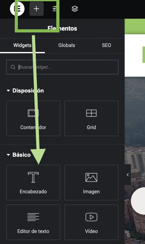 ¡Cómo Cambiar la Letra y el Color de un Título con Elementor – Widget Encabezado! 1 Widget Encabezado